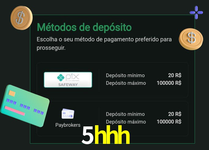 O cassino 5hhh oferece uma grande variedade de métodos de pagamento
